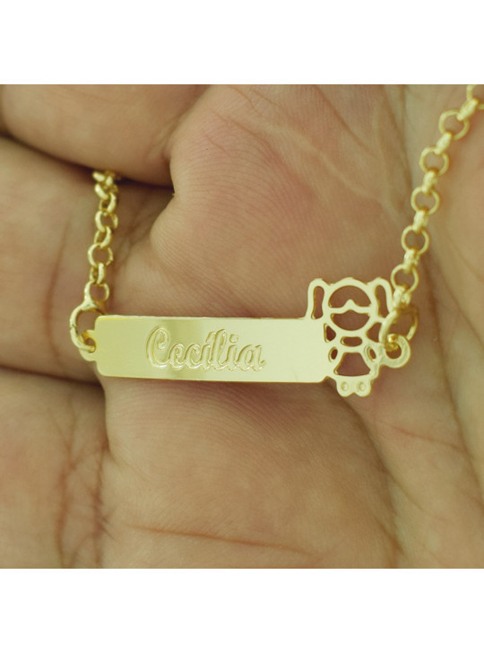Pulseira Feminina Nome Cecília Banhada Ouro 18k - 1080140