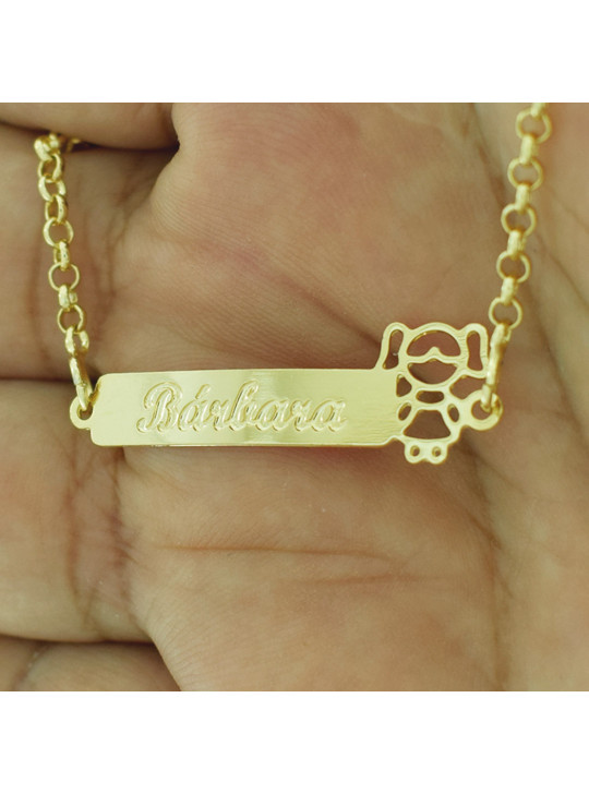 Pulseira Feminina Nome Bárbara Banhada Ouro 18k - 1080142