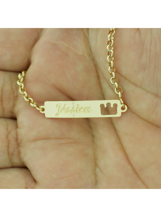 Pulseira Feminina Nome Jéssica Banhada Ouro 18K - 1080158