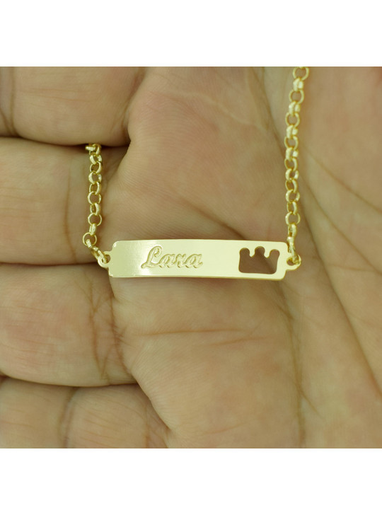 Pulseira Feminina Nome Lara Banhada Ouro 18K - 1080163