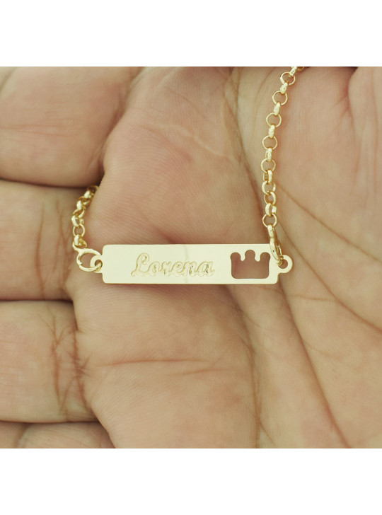 Pulseira Feminina Nome Lorena Banhada Ouro 18K - 1080170