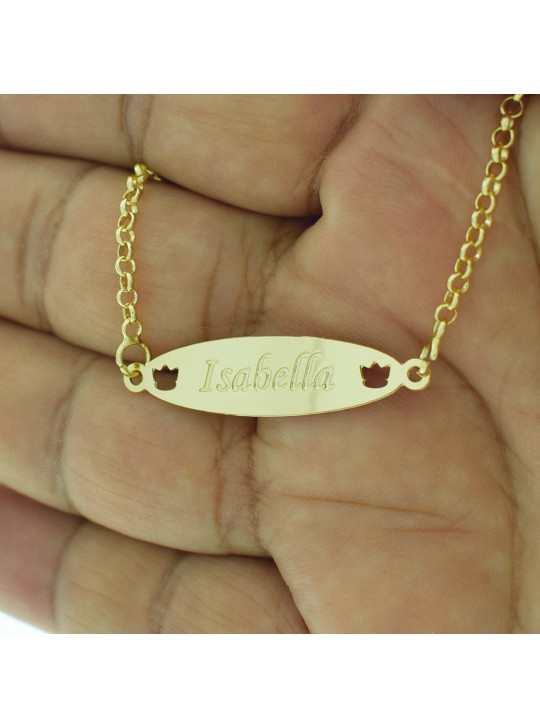 Pulseira Feminina Nome Isabella Banhada Ouro 18K - 1080193