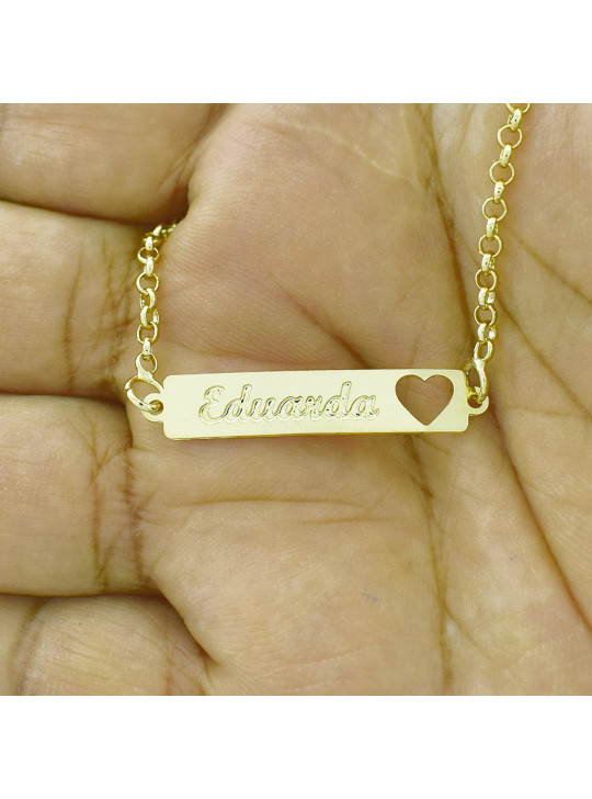 Pulseira Feminina Nome Eduarda Banhada Ouro 18K - 1080210