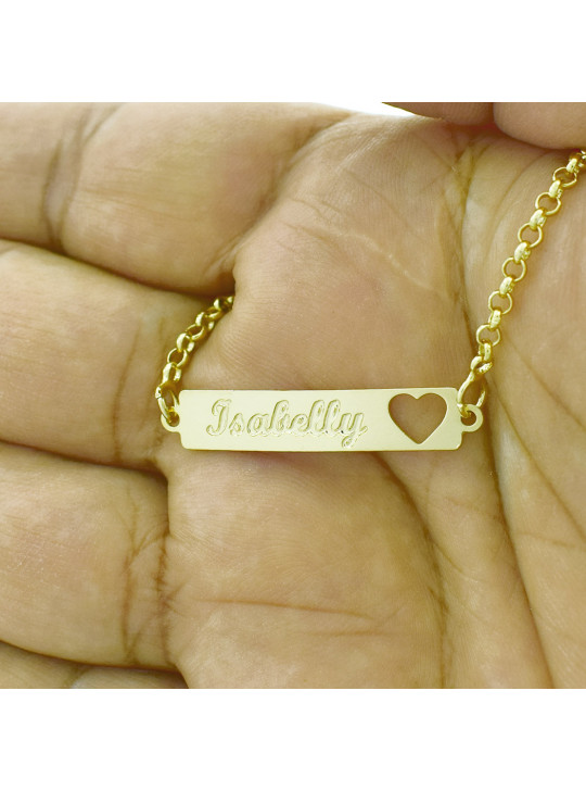 Pulseira Feminina Nome Isabelly Banhada Ouro 18K - 1080215