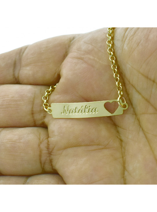 Pulseira Feminina Nome Natália Banhada Ouro 18K - 1080223