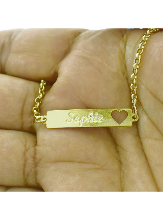 Pulseira Feminina Nome Sophie Banhada Ouro 18K - 1080233