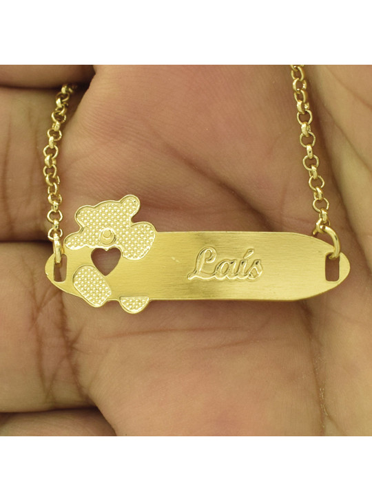 Pulseira Infantil Nome Tais Banhada Ouro 18K - 1080259