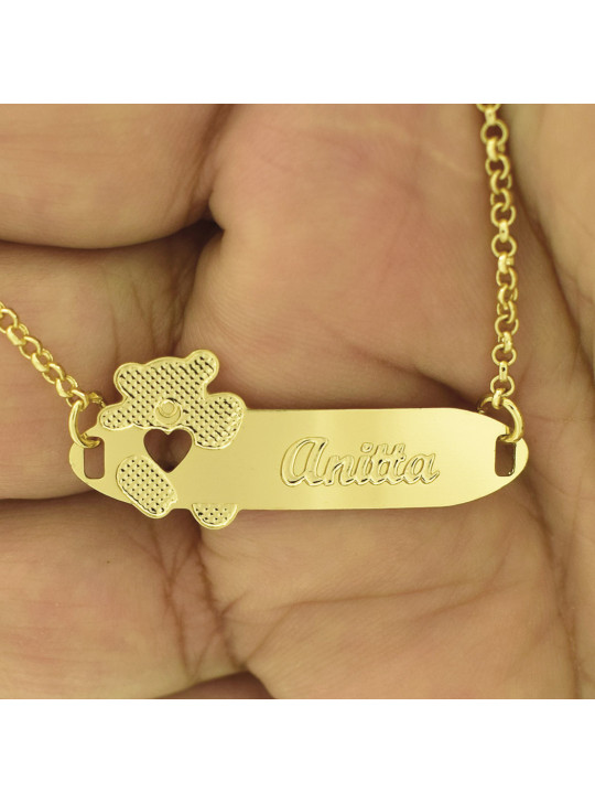 Pulseira Infantil Nome Anitta Banhada Ouro 18K - 1080273