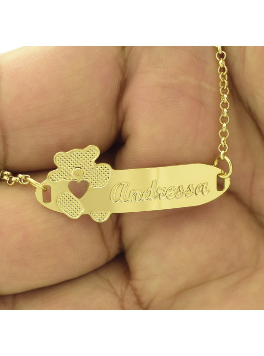 Pulseira Infantil Nome Andressa Banhada Ouro 18K - 1080283