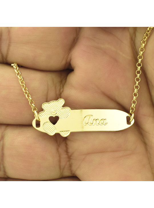Pulseira Infantil Nome Ana Banhada Ouro 18K - 1080285