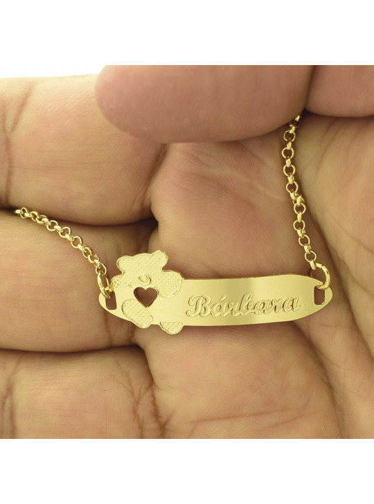 Pulseira Infantil Nome Bárbara Banhada Ouro 18K - 1080286
