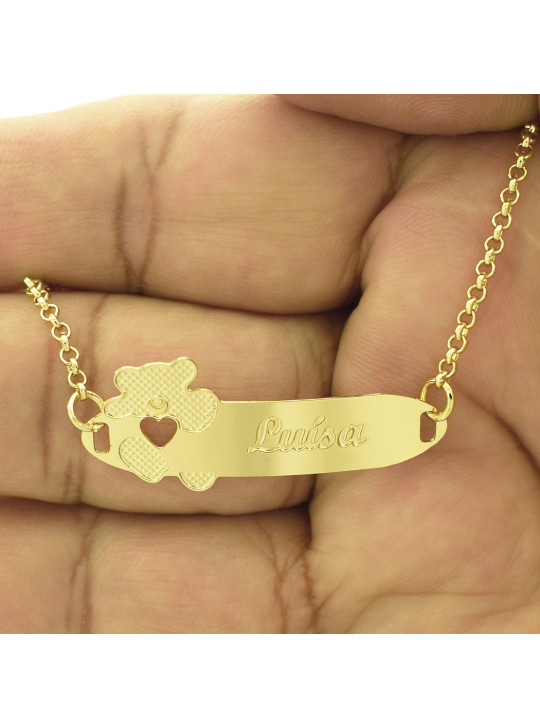 Pulseira Infantil Nome Luísa Banhada Ouro 18K - 1080287