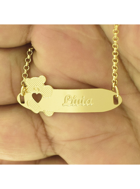 Pulseira Infantil Nome Lívia Banhada Ouro 18K - 1080297