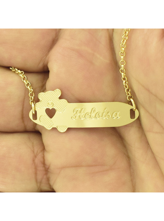 Pulseira Infantil Nome Heloísa Banhada Ouro 18K - 1080324