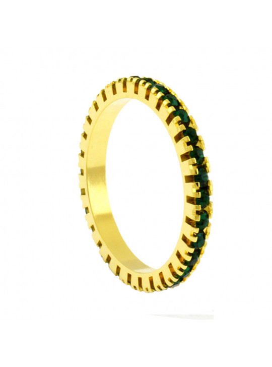 Conjunto Girassol Solitário Gargantilha Brincos Aparador Verde Esmeralda Banhado Ouro Amarelo 18 k - KIT16434