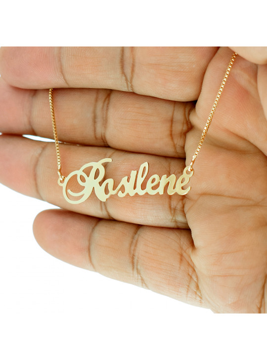 Colar com o nome Rosilene Banhado em Ouro 18 Kilates - 1060310