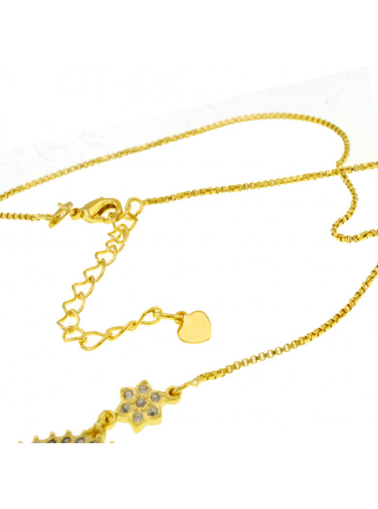 Colar Letra "A" Cravejada Zircônia Banhada Ouro Amarelo 18 K - 1061229