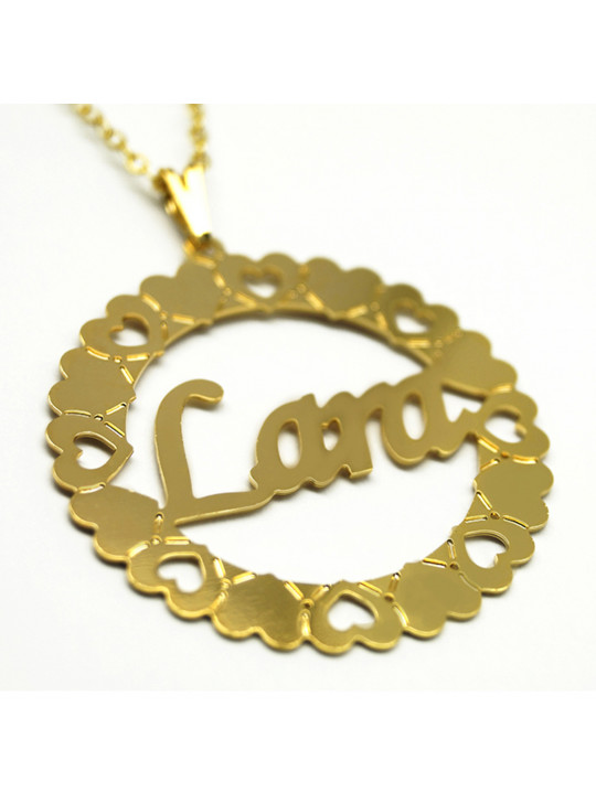 Gargantilha Pingente Mandala Manuscrito LARA Banho Ouro 18 K - 1060087 