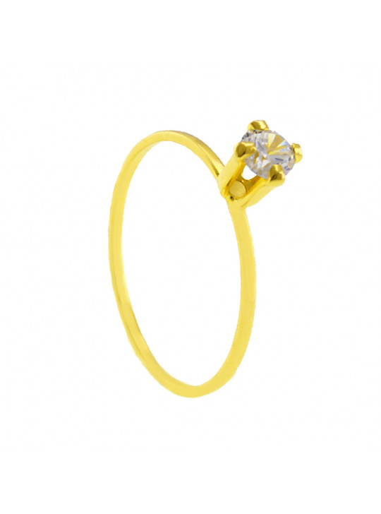 Conjunto Girassol Solitário Gargantilha Brincos Aliança Aquamarine Banhado Ouro Amarelo 18 k - KIT16438