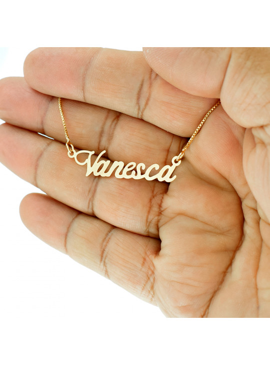 Colar com o nome Vanesca Banhado em Ouro 18 Kilates - 1060297