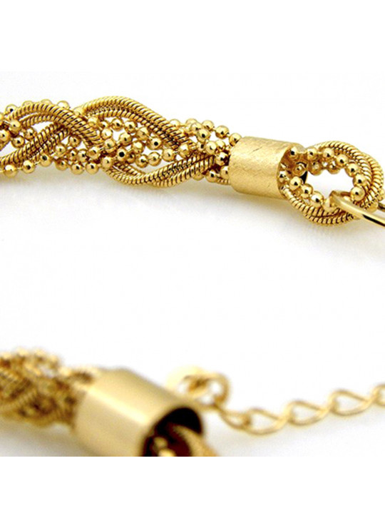 Pulseira Trançada Banhada em Ouro 18 k - PUL20004