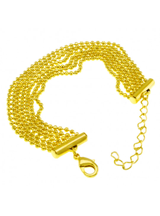 Pulseira Sete Fios Banhada Em Ouro Amarelo 18 k - 1080020