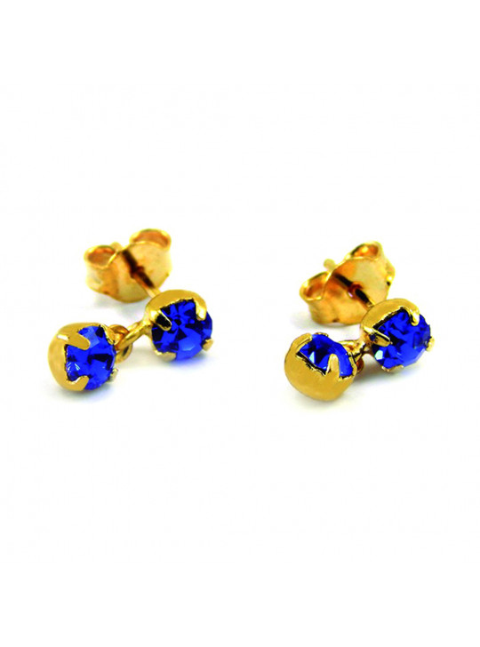 Par Brincos Pingente Azul Topázio Banhado Ouro 18 k - 1030001