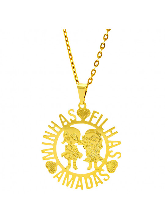 Gargantilha Horus Import Meus Filhos Amados Banhada Ouro Amarelo 18 K 1060179