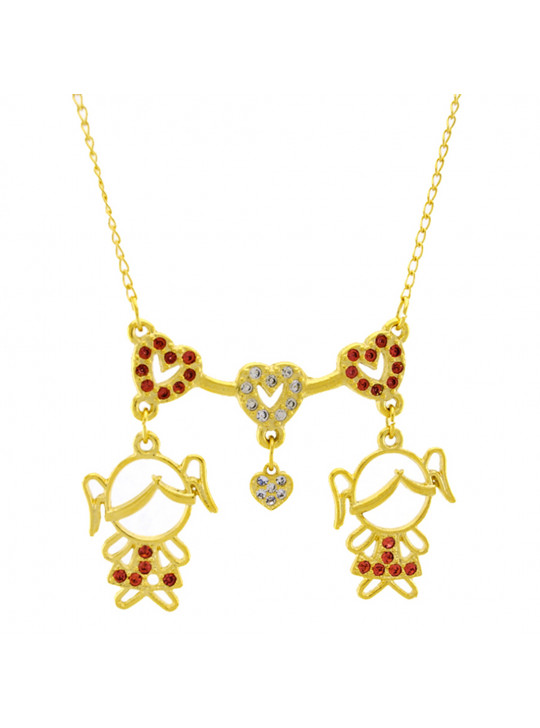 Gargantilha Horus Import Canga Duas Filhas Banhado Ouro 18 K - 1060023 