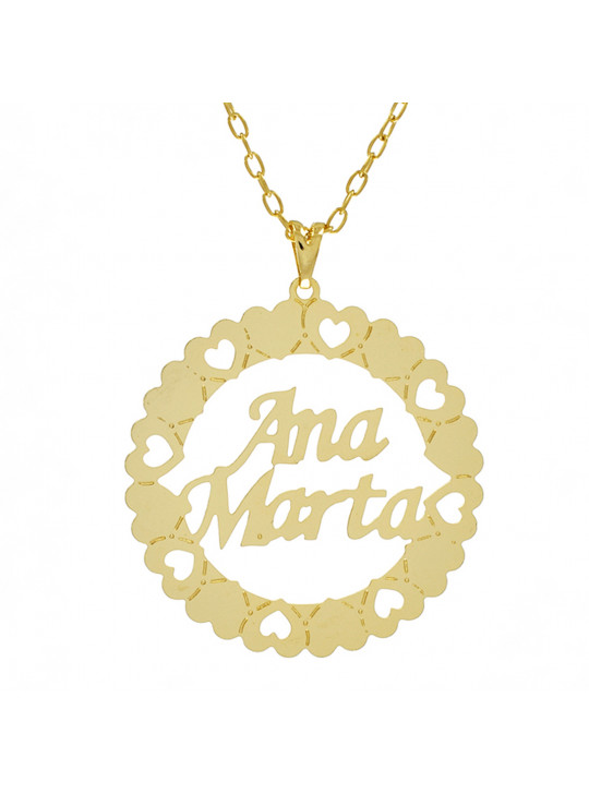 Gargantilha Pingente Mandala Manuscrito ANA MARTA Banho Ouro 18 K - 1060291