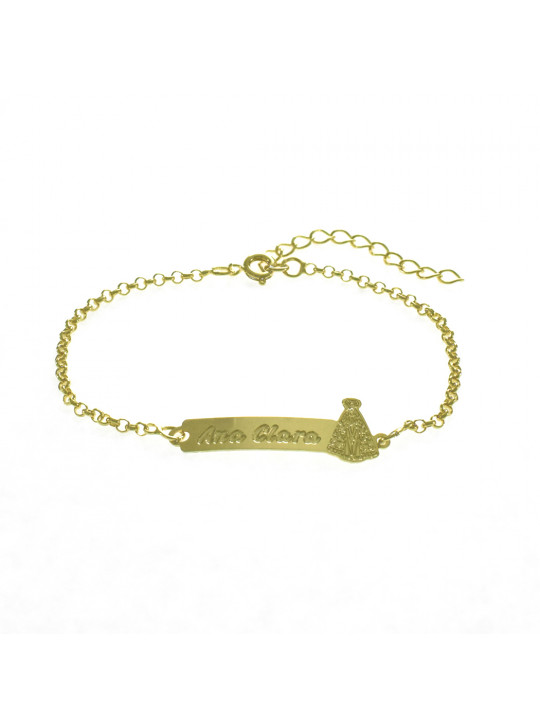 Pulseira Feminina Nome Ana Clara Banhada Ouro 18K -1080036