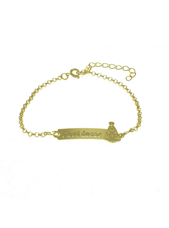 Pulseira Feminina Nome Davi Lucas Banhada Ouro 18K -1080039