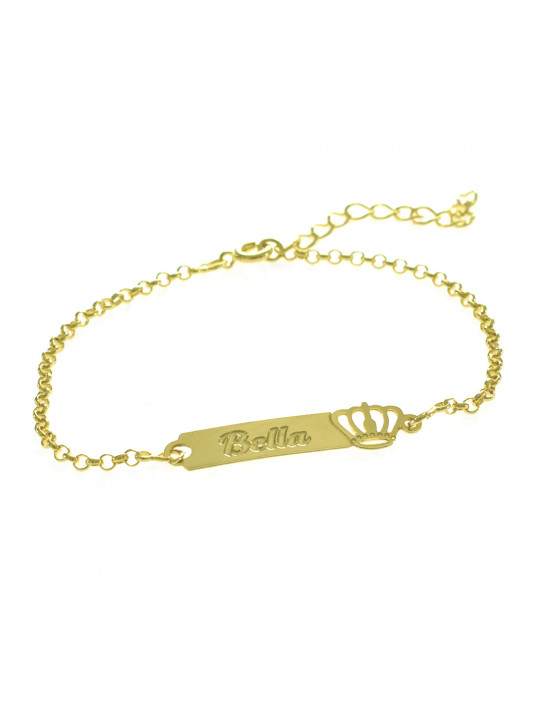 Pulseira Feminina Nome Bella Banhada Ouro 18K -1080046