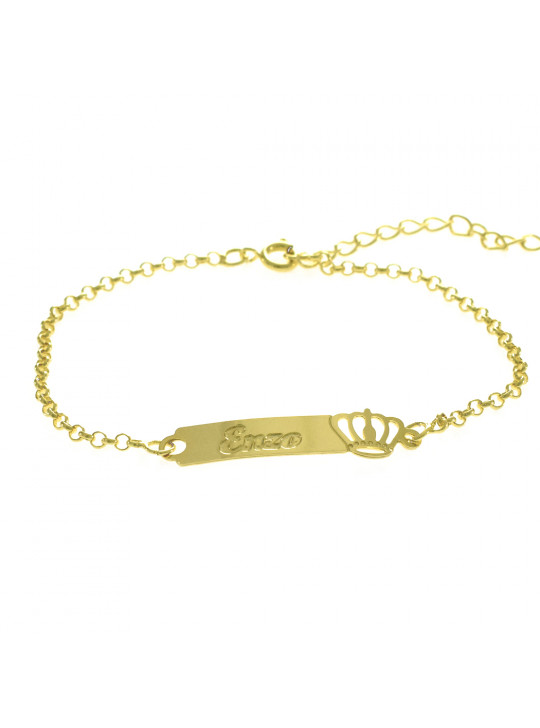 Pulseira Feminina Nome Enzo Banhada Ouro 18K -1080048