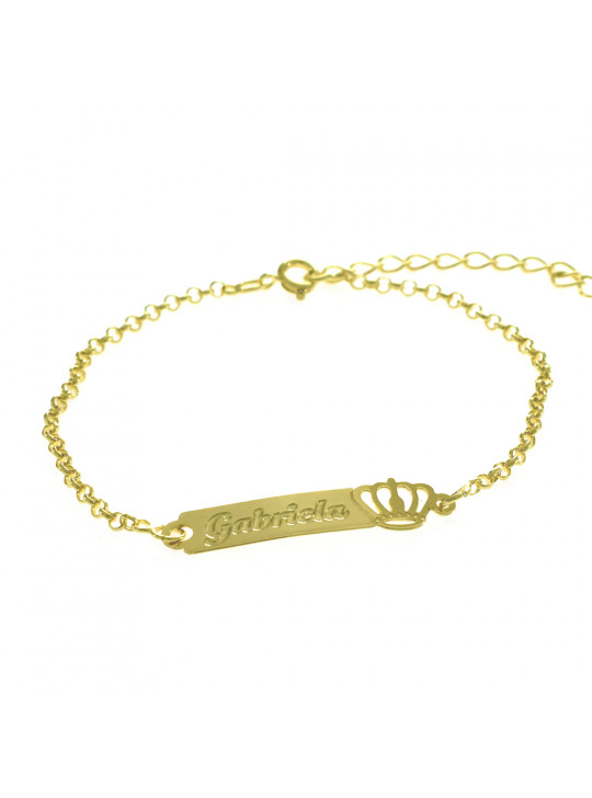 Pulseira Feminina Nome Gabriela Banhada Ouro 18K -1080049