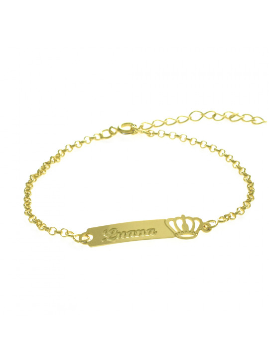 Pulseira Feminina Nome Luana Banhada Ouro 18K -1080051