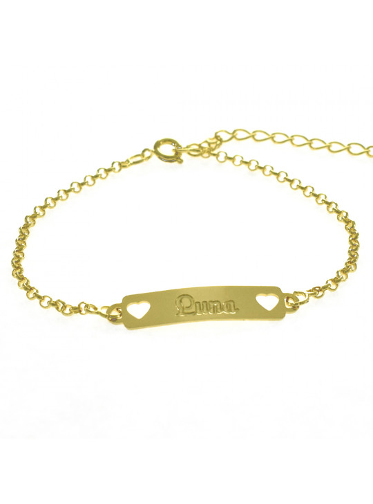 Pulseira Feminina Nome Luna Banhada Ouro 18K -1080059