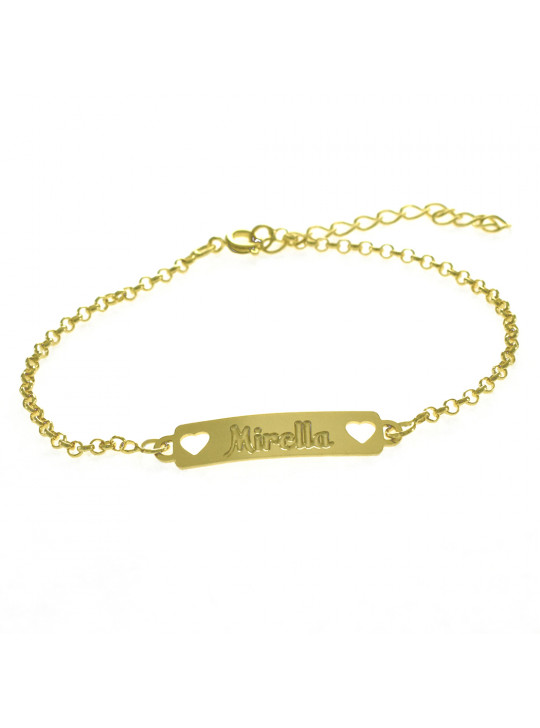 Pulseira Feminina Nome Mirella Banhada Ouro 18K -1080062