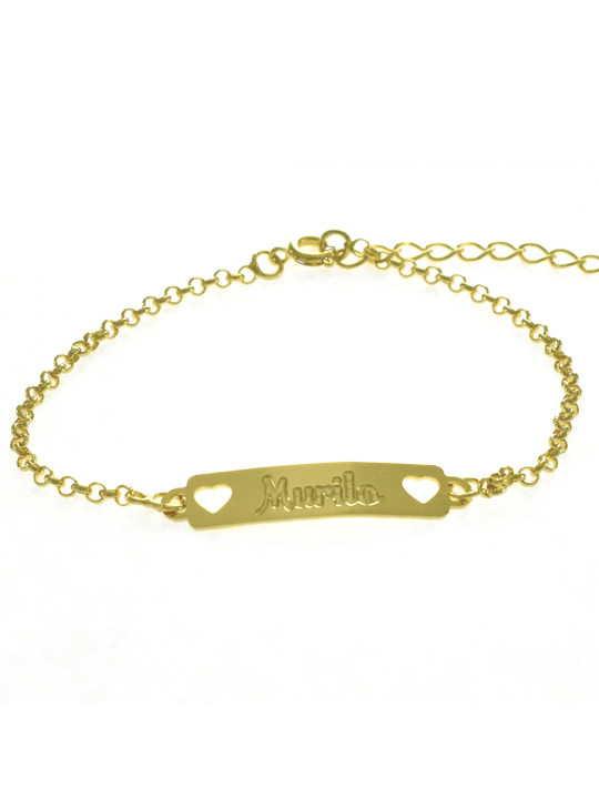 Pulseira Feminina Nome Murilo Banhada Ouro 18K -1080063