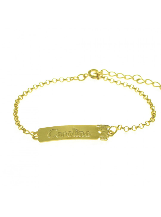 01 - Pulseira Feminina Nome Carolina Banhada Ouro 18K -1080066