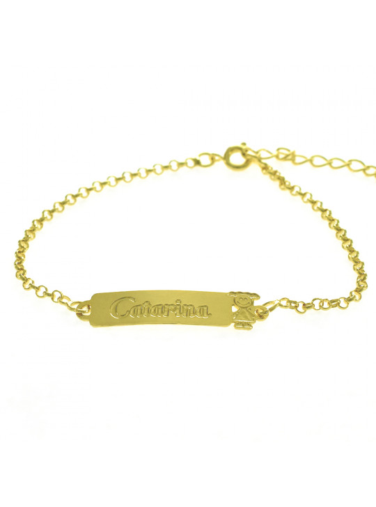 Pulseira Feminina Nome Catarina Banhada Ouro 18K -1080067