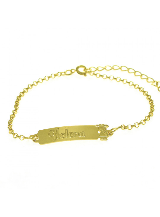 Pulseira Feminina Nome Helena Banhada Ouro 18K -1080069
