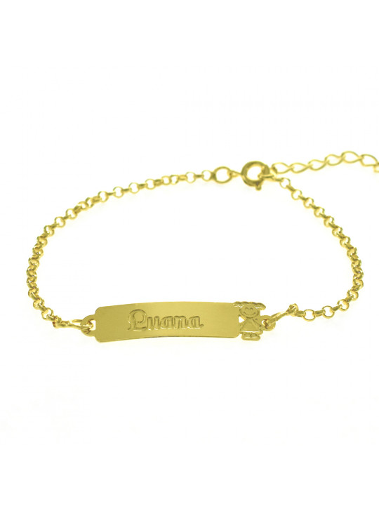 Pulseira Feminina Nome Luana Banhada Ouro 18K -1080072