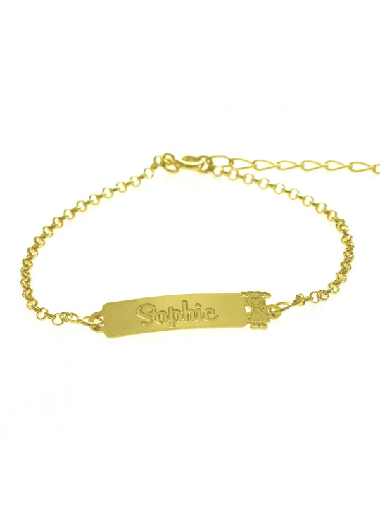 Pulseira Feminina Nome Sophie Banhada Ouro 18K -1080075