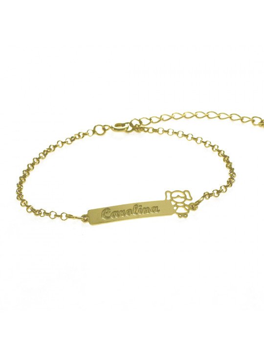Pulseira Feminina Nome Carolina Banhada Ouro 18K -1080091