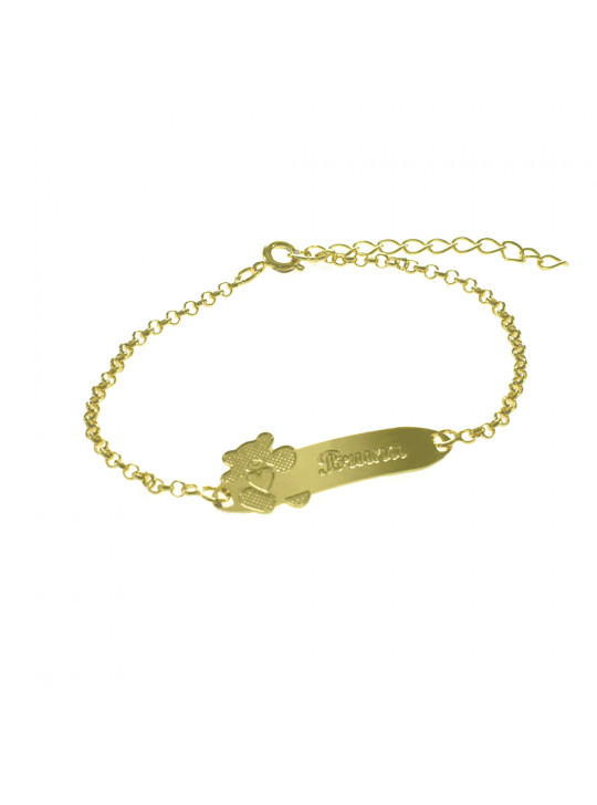 Pulseira Feminina Nome Bruna Banhada Ouro 18K -1080096