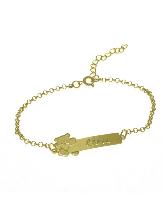 Pulseira Feminina Nome Clara Banhada Ouro 18K -1080109