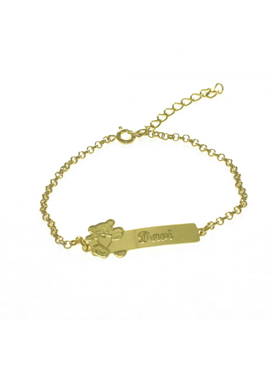 Pulseira Feminina Nome Davi Banhada Ouro 18K -1080110