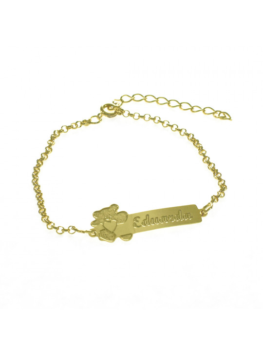 Pulseira Feminina Nome Eduarda Banhada Ouro 18K -1080111