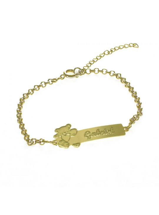 Pulseira Feminina Nome Gabriel Banhada Ouro 18K -1080115